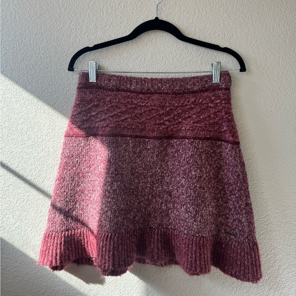 Prana Dresses & Skirts - Prana Burgundy A-Line Knit Skirt